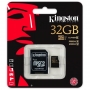 Карта памяти MicroSD 32GB  Kingston Class 10 UHS-I U1 R/W 90/45 MB/s +SD адаптер